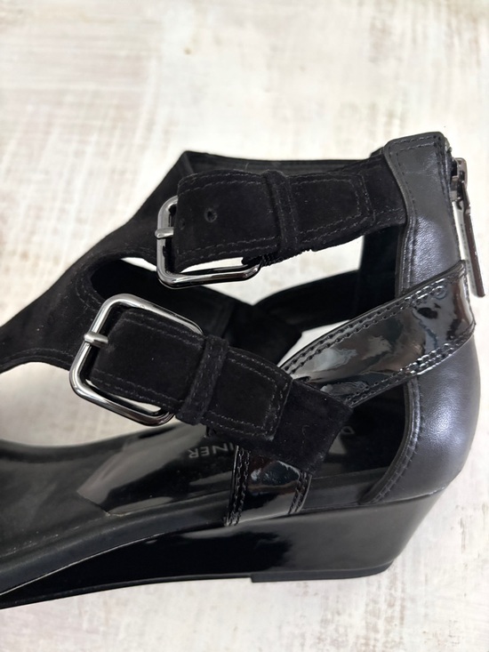 Donald J. Pliner Eden Black Suede Leather Wedge Sandal Size 9M